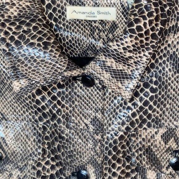 Amanda Smith Faux Snakeskin Button Down Motorocycle Jacket Women's Size 10 - Picture 5 of 8